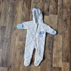 Vintage USA Cuddle Time Hooded Pram Suit Puppy Baby Size 0 to 6 mo Sleeper